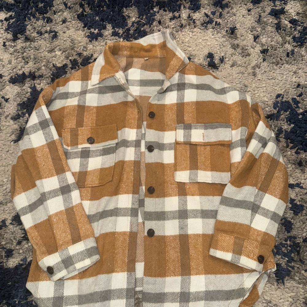 Plaid Button-Up Jacket